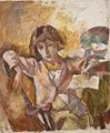Portrait d'Hermine David en rose